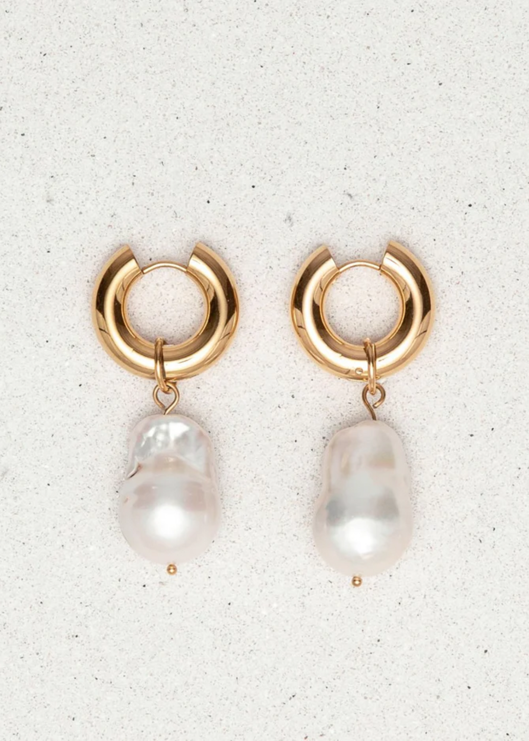 St. Moran Freshwater Pearl Capri Hoop Earrings in Gold