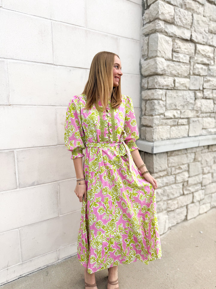 Uncle Frank Jasmine Floral Midi Dress