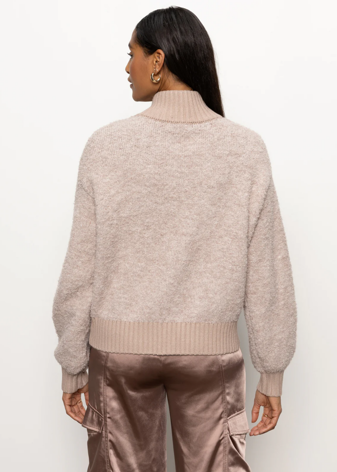 Sanctuary Clothing Boucle Knit Bomber Sweater