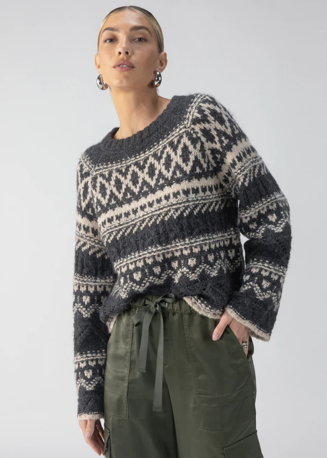 Sanctuary Clothing Fairisle Crew Neck Sweater