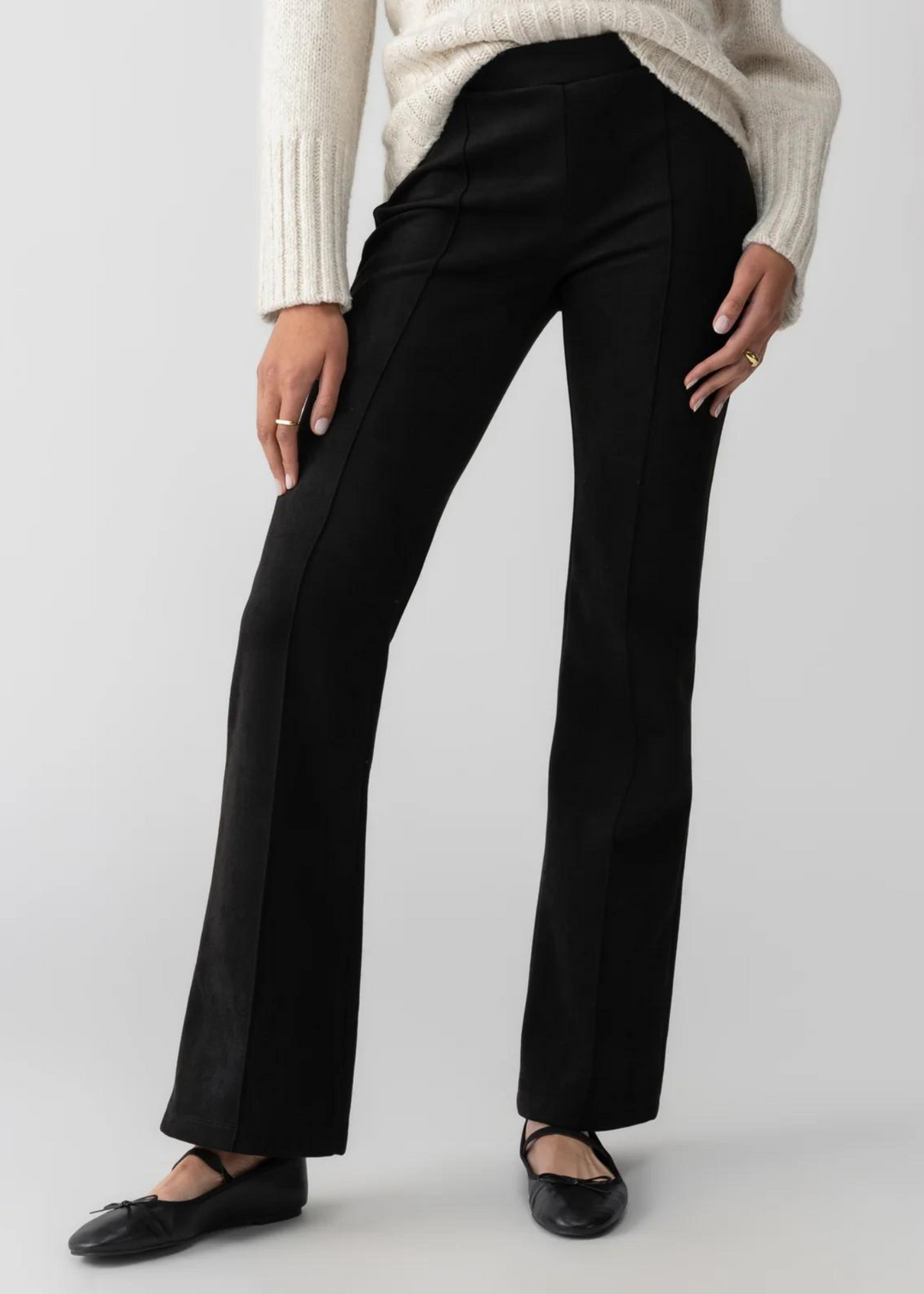 Sanctuary Clothing Lana Flare Semi High Rise Pants in black