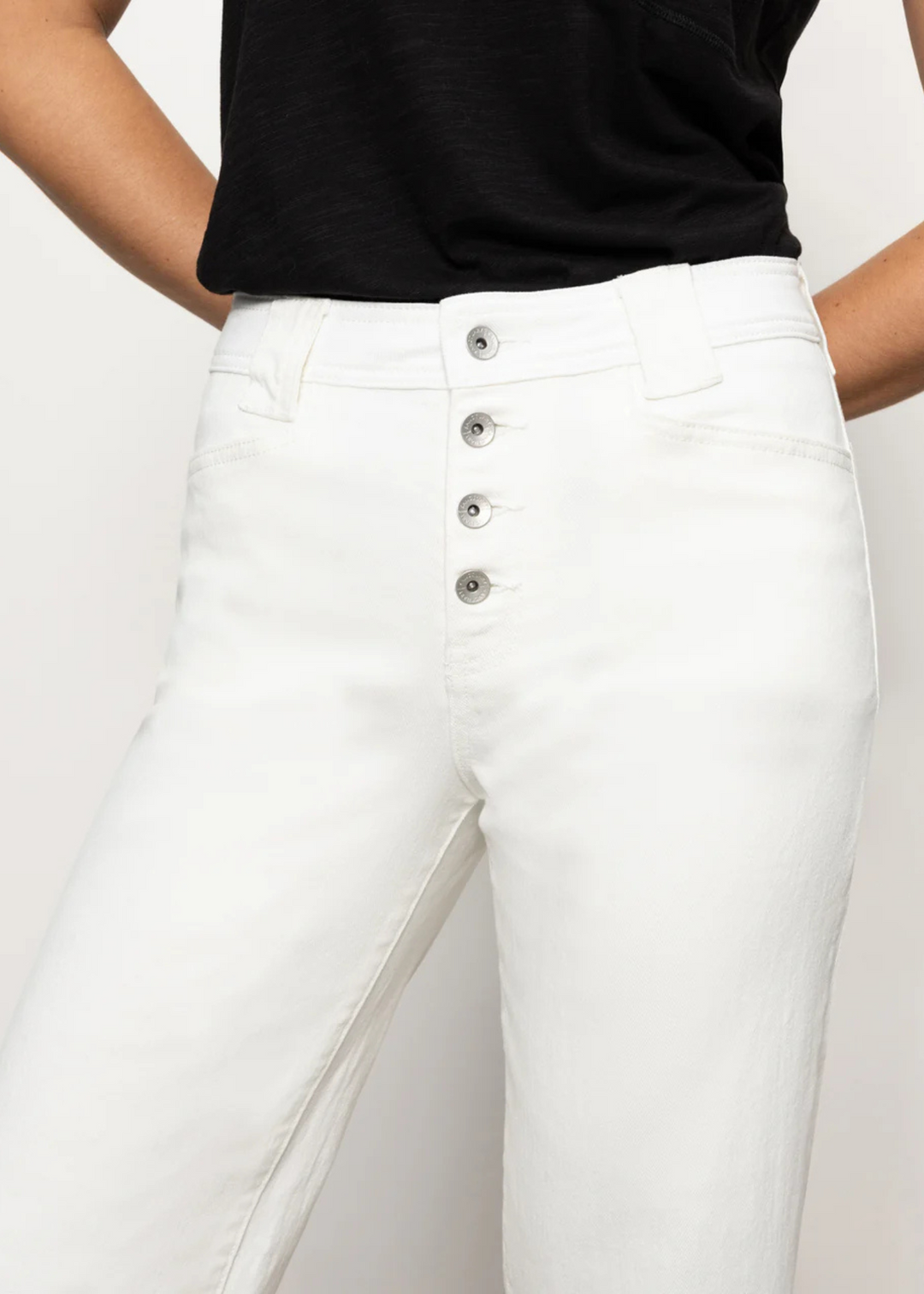 Sanctuary Clothing Luna Cuffed Denim Pant - Bleached White