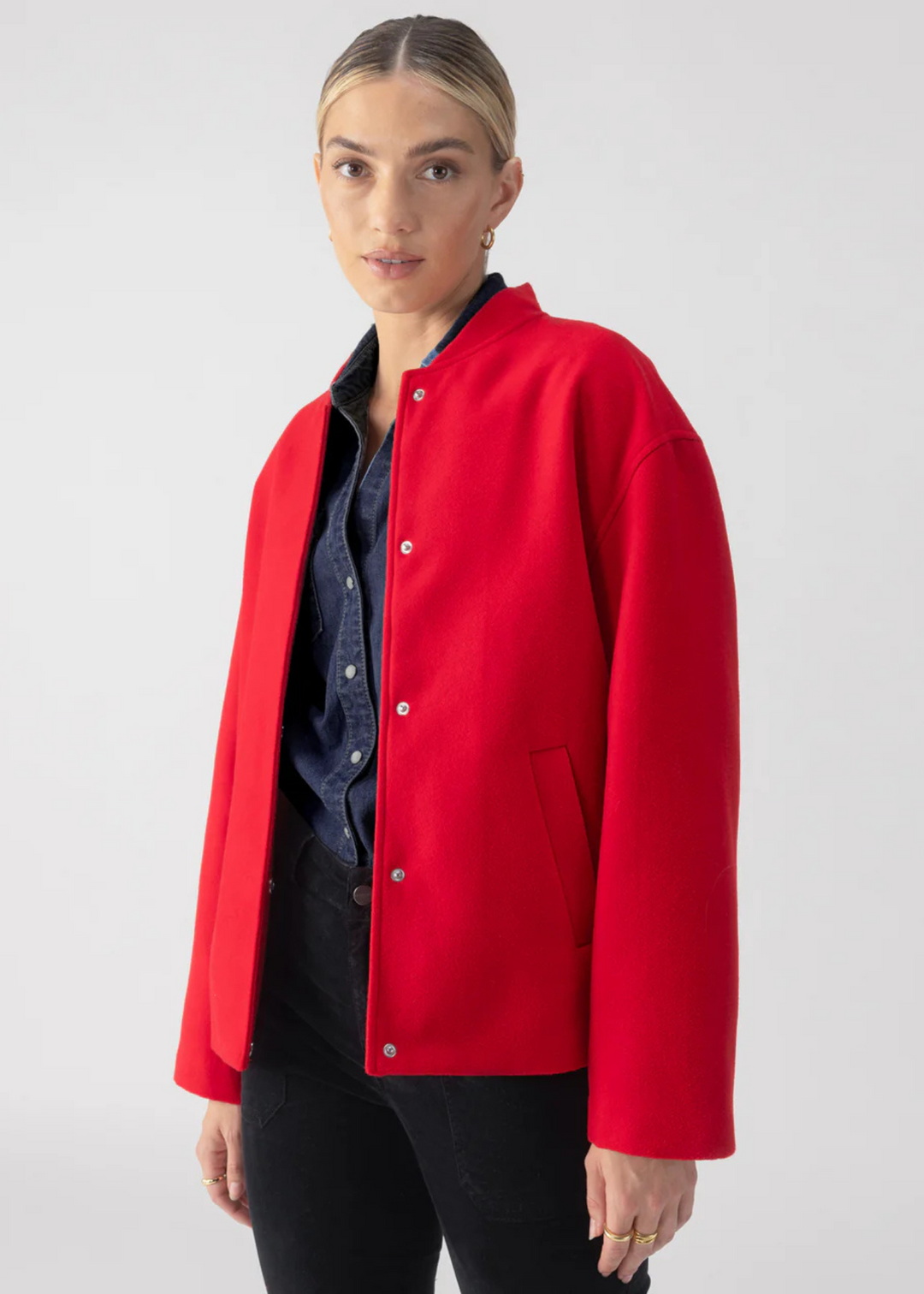 Sanctuary Clothing Modern Bomber Jacket in Mars Red