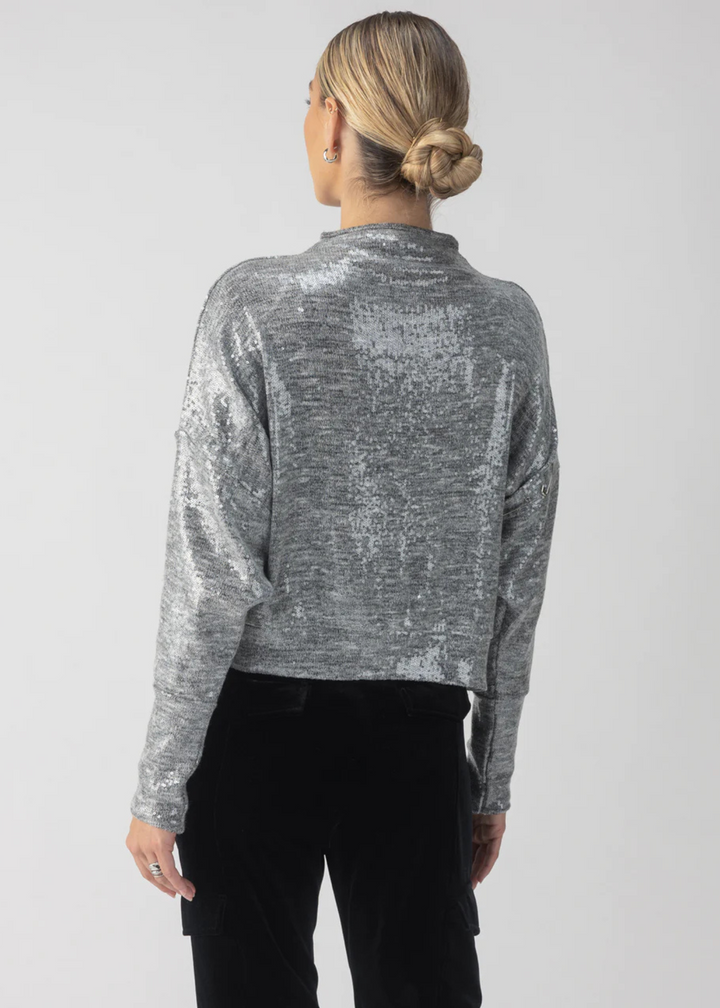 Sanctuary Clothing Sequin Funnel Neck Top