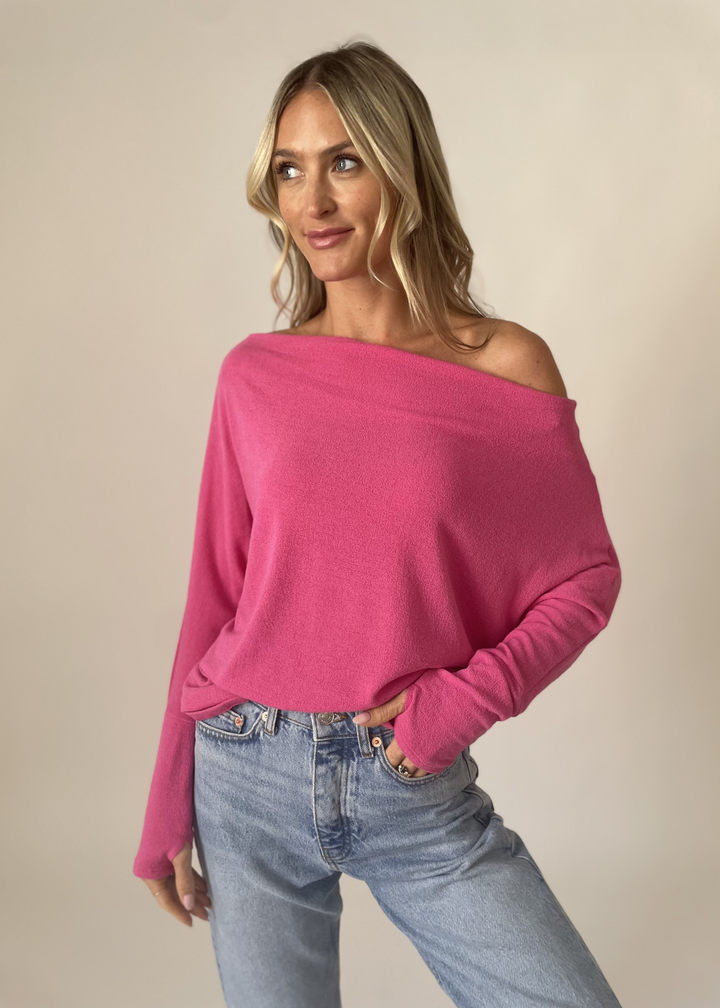 Six Fifty The Anywhere Top in Punch Pink