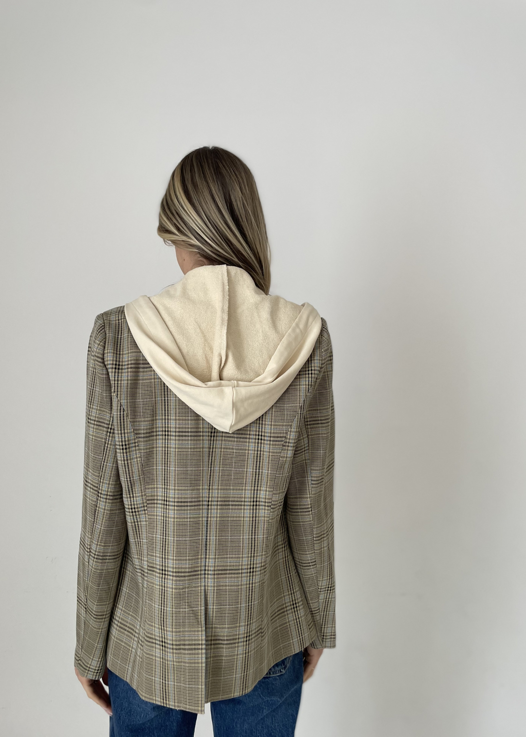 Six Fifty Drew Hooded Blazer - Brown Plaid