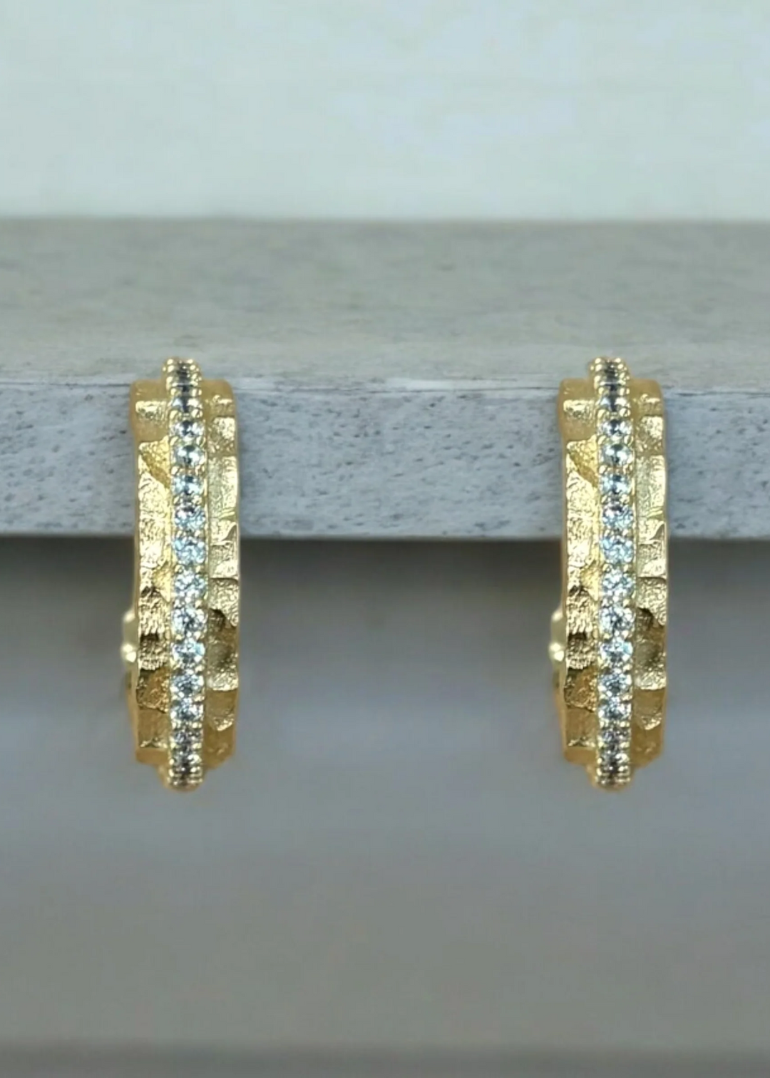 Tat2 Designs Gold Mini Egy Crystal Thin Hoops