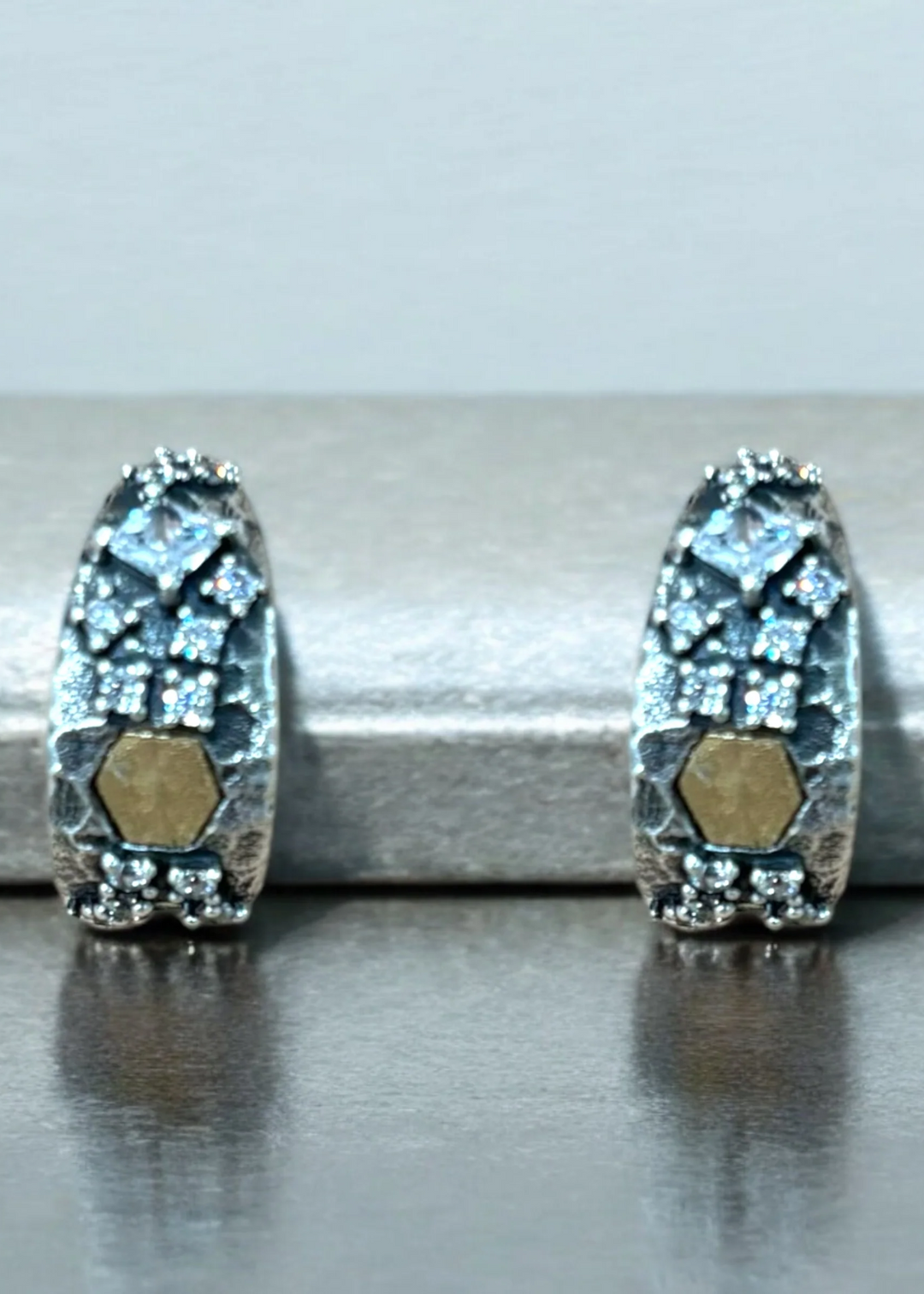 Tat2 Designs Vintage Silver Mini Cosa Hoops