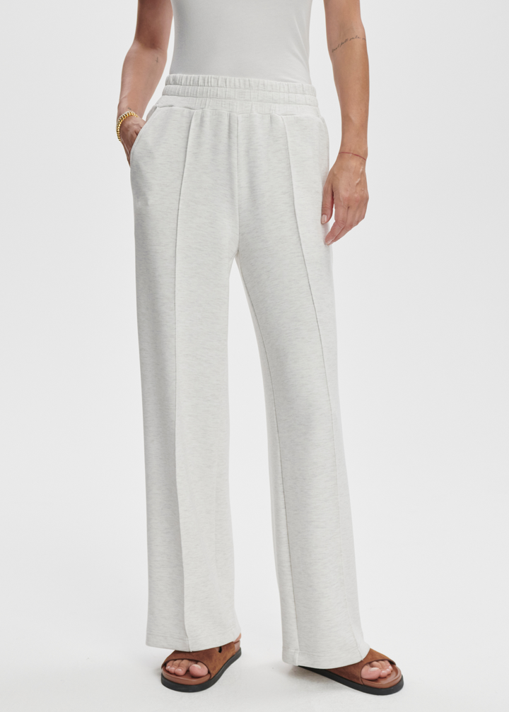 Varley The Wide Leg Pant - Ivory Marl