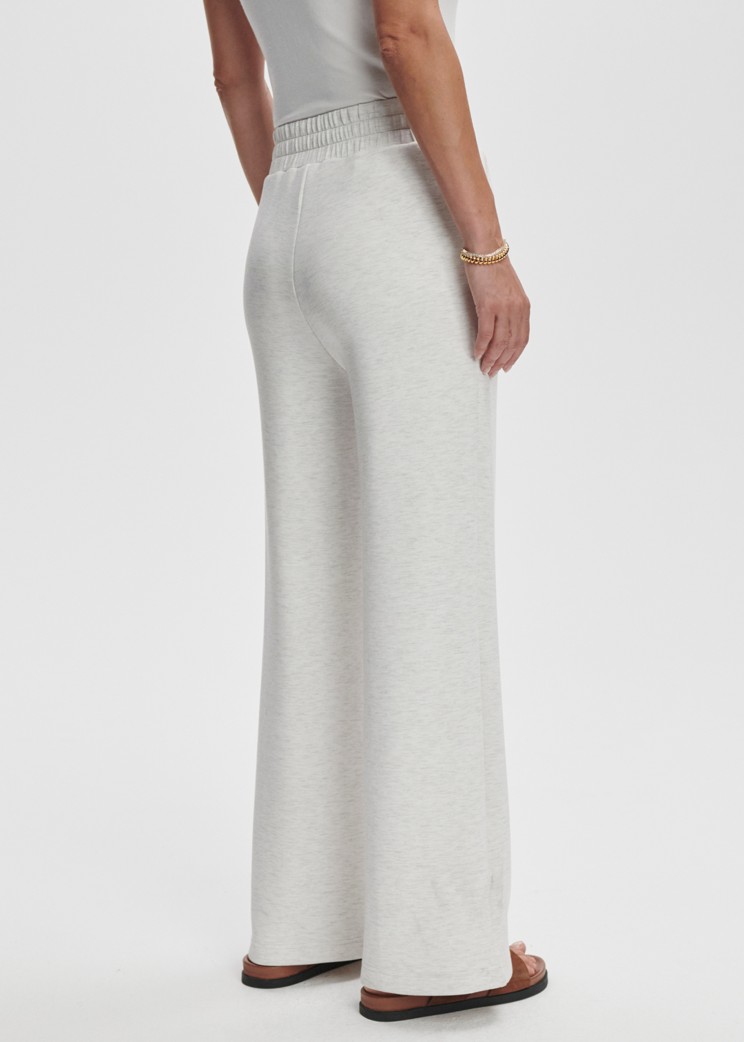 Varley The Wide Leg Pant - Ivory Marl