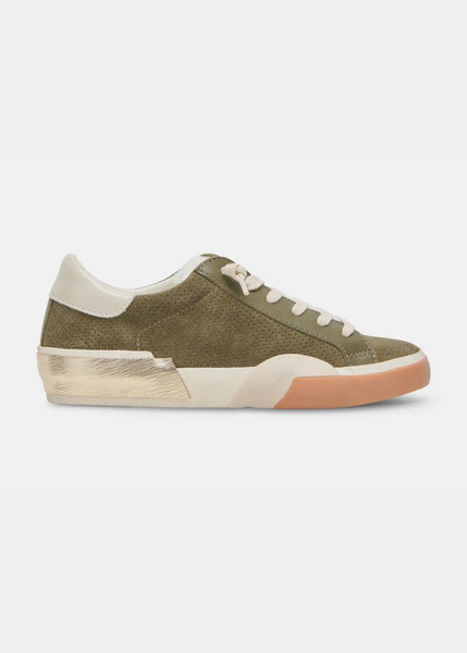 Dolce Vita Zina Sneakers in Moss Perforated Suede