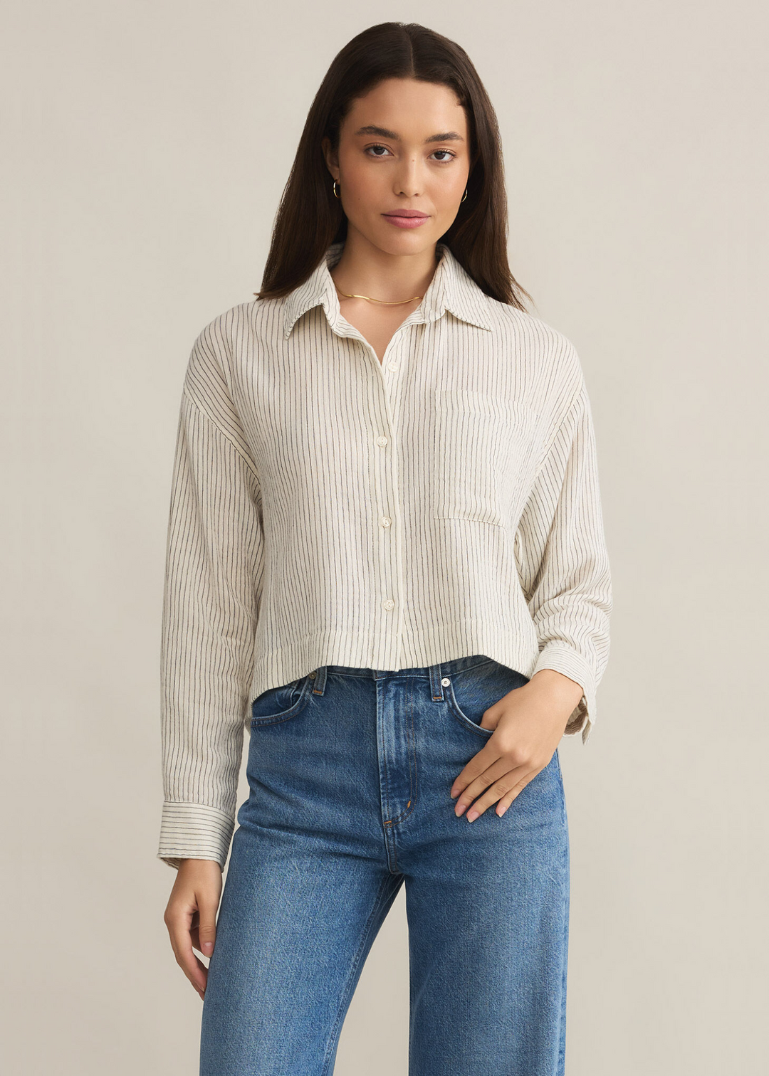 Z Supply Del Mar Striped Shirt in Natural