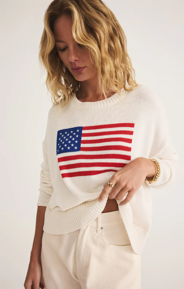 Z Supply Sienna Patriot Flag Sweater
