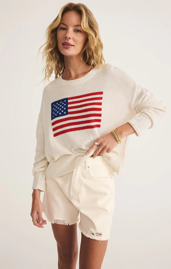 Z Supply Sienna Patriot Flag Sweater