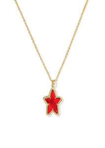 Kendra Scott Ada Star Short Pendant Necklace - Gold/Red Illusion