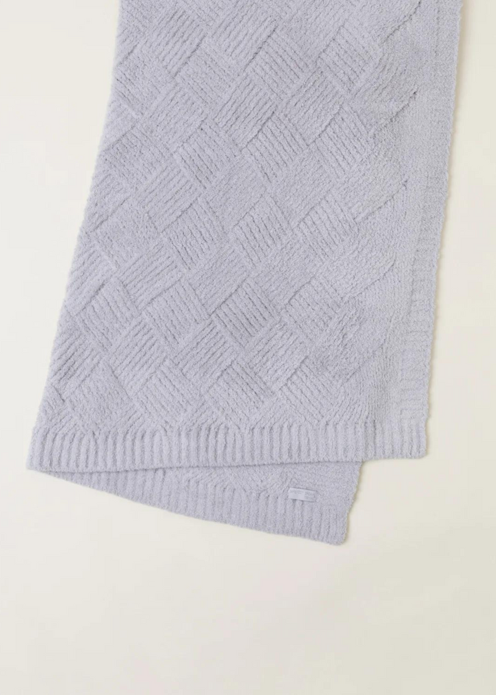 Barefoot Dreams CozyChic Diamond Weave Blanket - Oyster