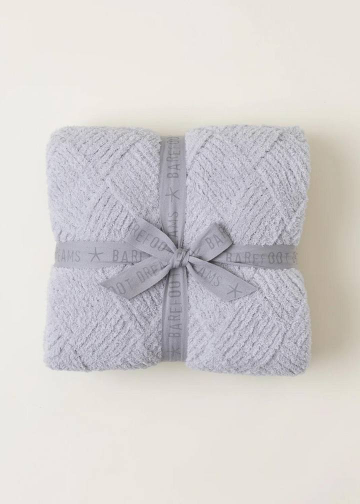 Barefoot Dreams CozyChic Diamond Weave Blanket - Oyster