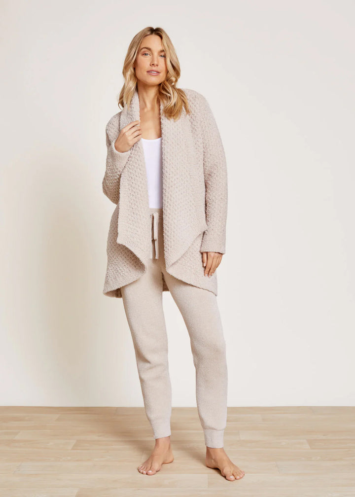 Barefoot Dreams CozyChic Honeycomb Shawl Cardigan - Sand Dollar