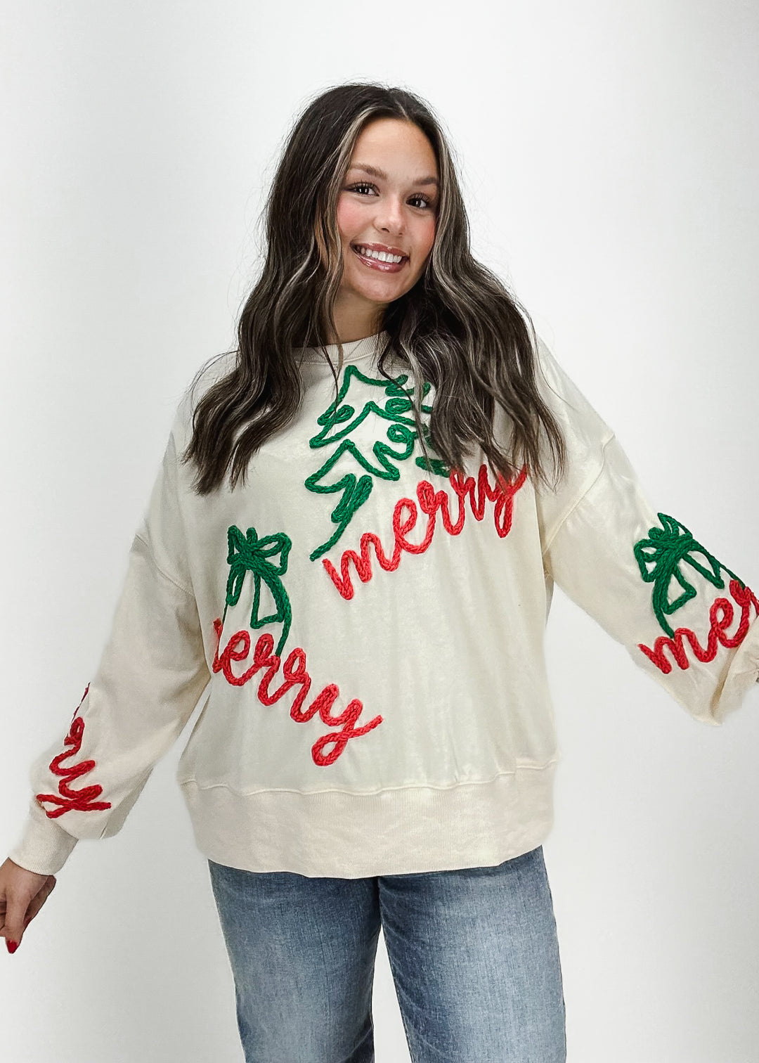 Merry Embroidered Sweatshirt