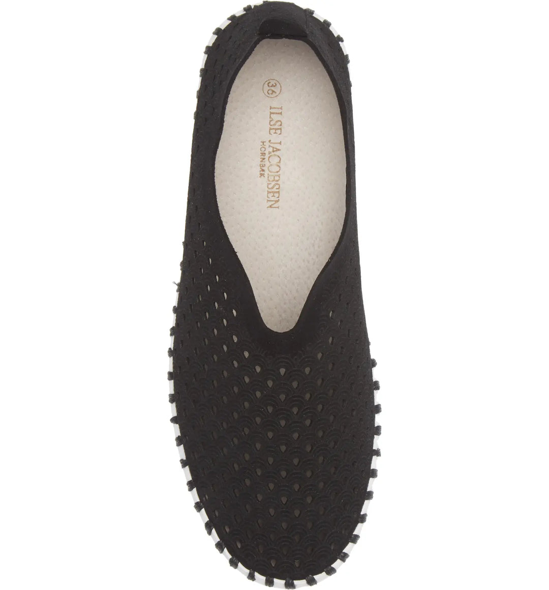 Ilse Jacobsen Tulip Perforated Slip-On Platform in Black