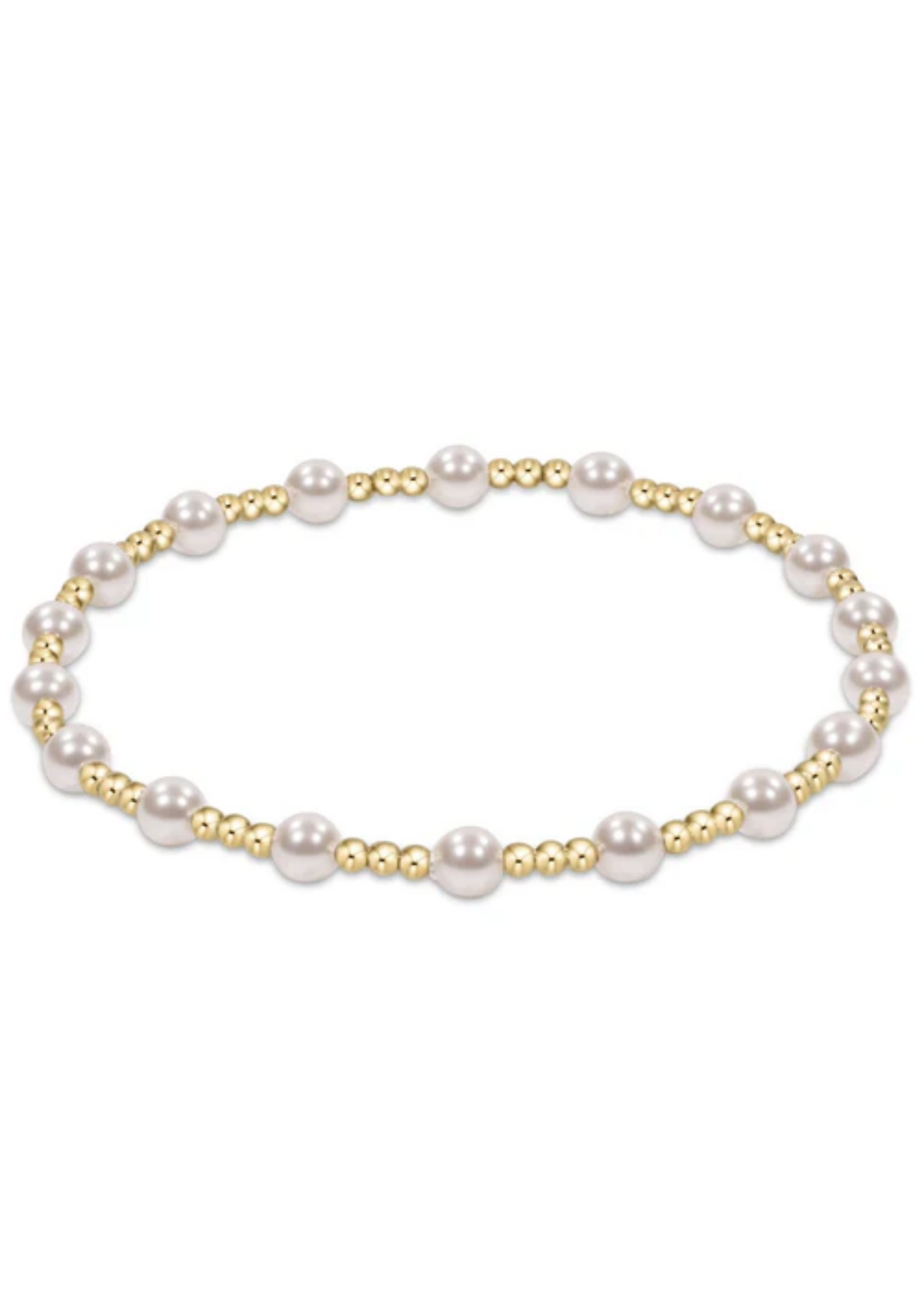 egirl Classic Sincerity Pattern 4mm Bead Bracelet in Pearl