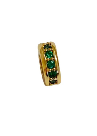 Spacer Bead - Gold/Emerald