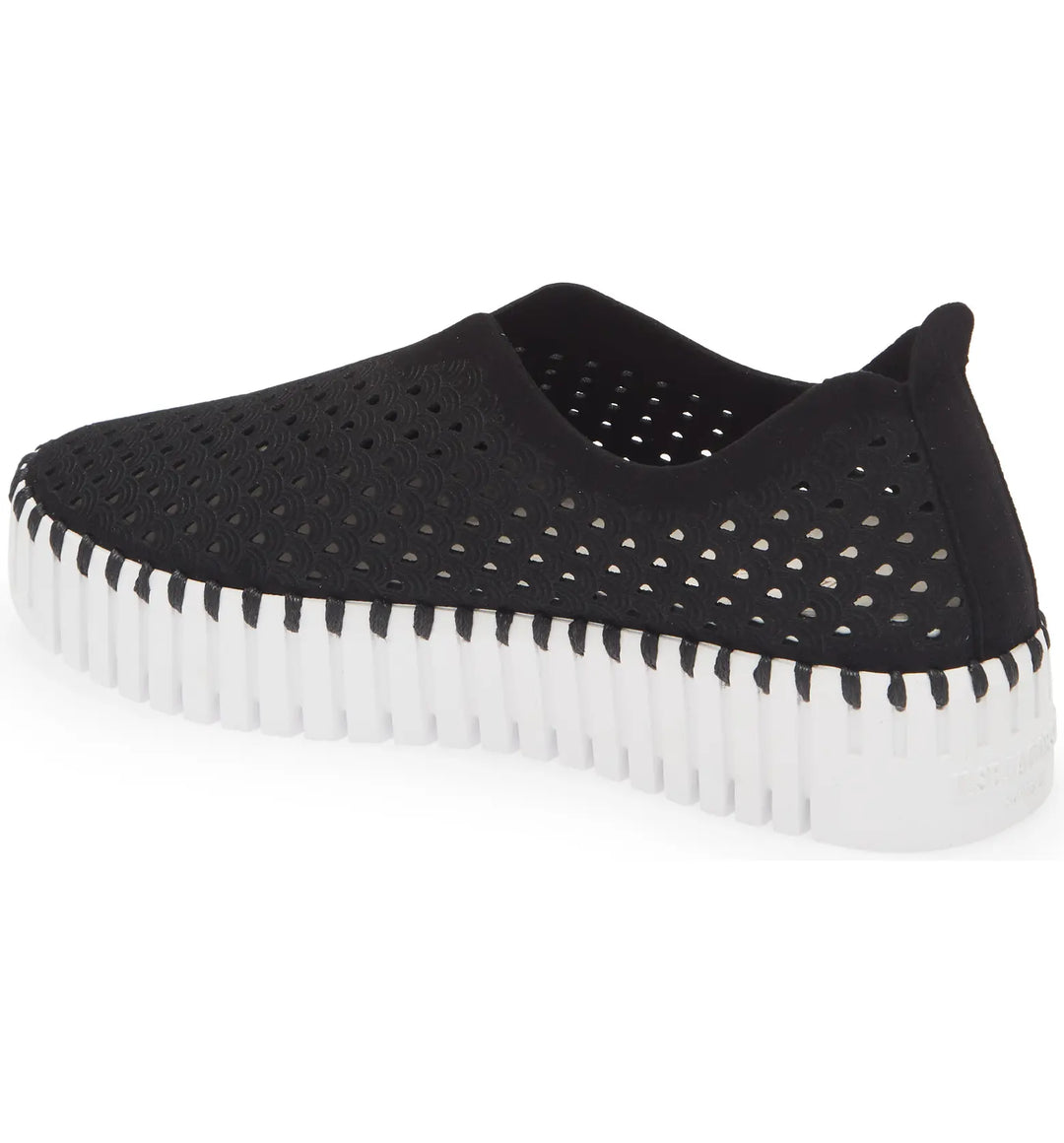 Ilse Jacobsen Tulip Perforated Slip-On Platform in Black