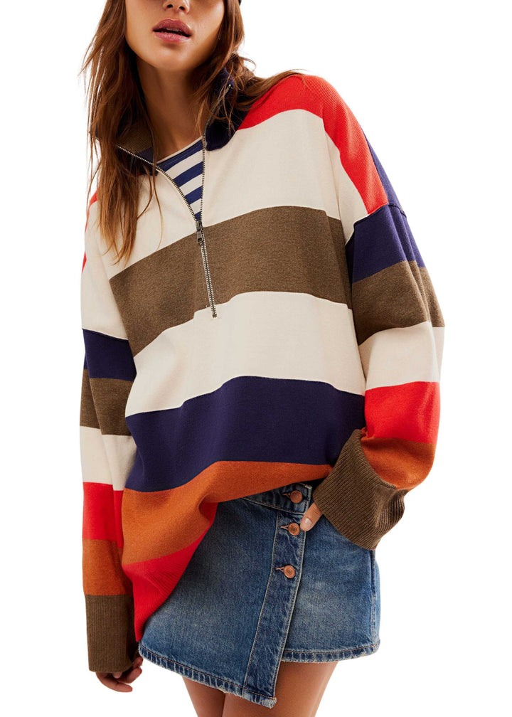 Free People Coastal Stripe Pullover