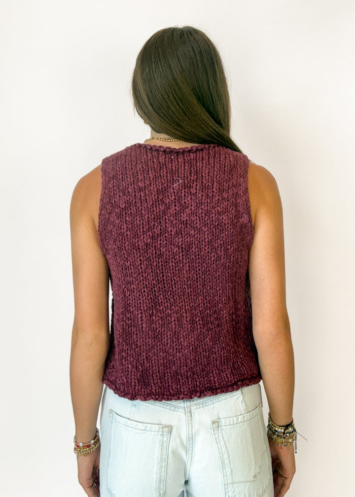Free People Opal Knit Tank - Sangria