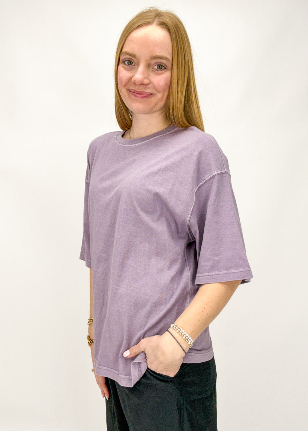 We The Free Perfect Oversized Tee - Plum Ash