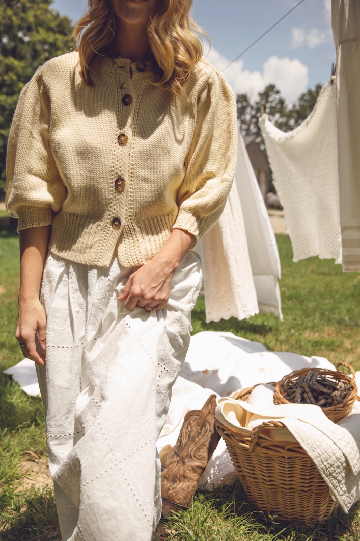 Rosie Button Down Sweater - Butter Yellow