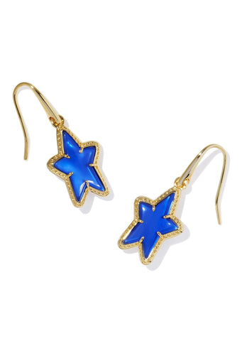 Kendra Scott Ada Star Small Drop Earrings - Gold/Cobalt Blue Illusion