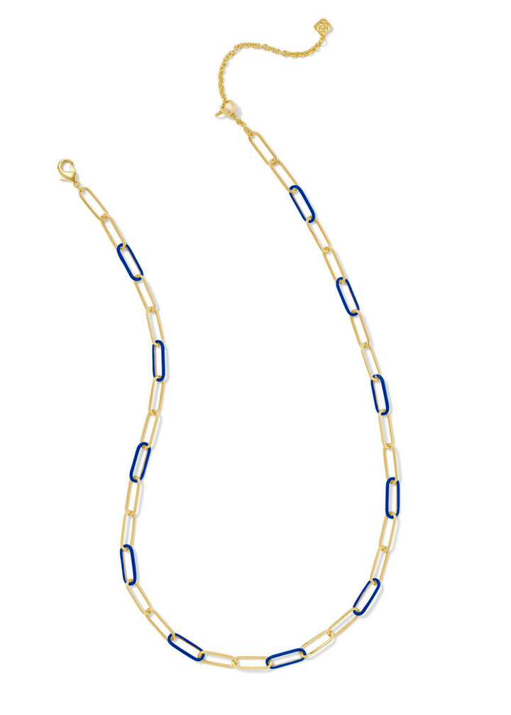 *BOUTIQUE EXCLUSIVE* Kendra Scott Ainsley Convertible Chain Necklace - Gold/Blue Enamel