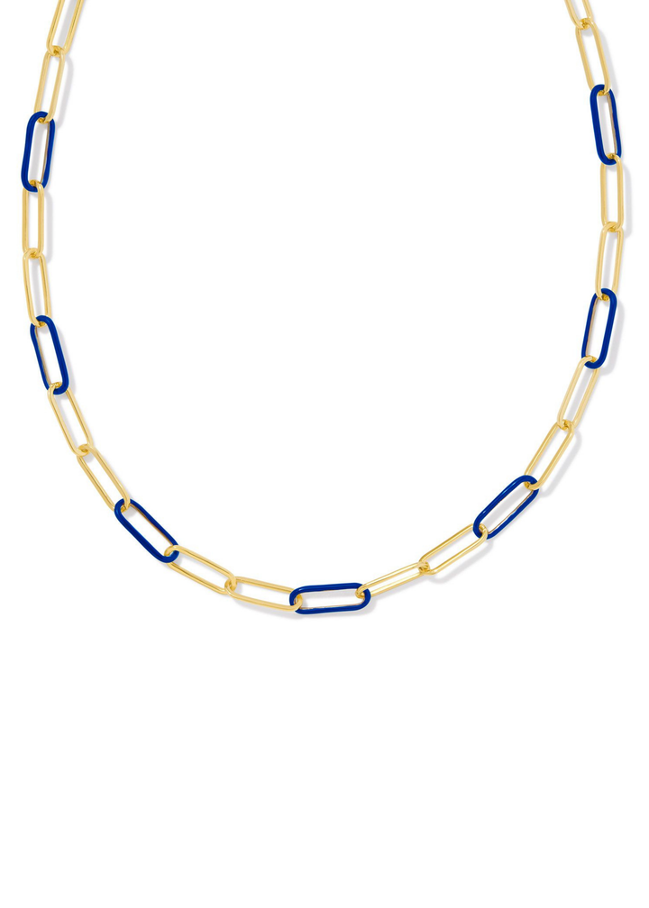 *BOUTIQUE EXCLUSIVE* Kendra Scott Ainsley Convertible Chain Necklace - Gold/Blue Enamel