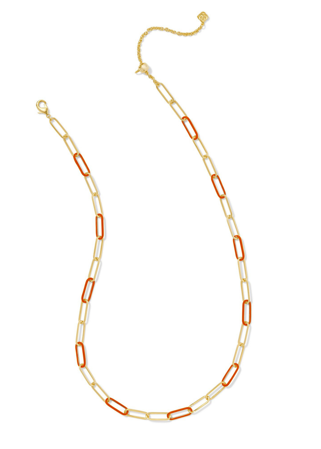 *BOUTIQUE EXCLUSIVE* Kendra Scott Ainsley Convertible Chain Necklace - Gold/Orange Enamel