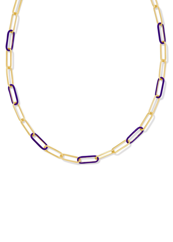 *BOUTIQUE EXCLUSIVE* Kendra Scott Ainsley Convertible Chain Necklace - Gold/Purple Enamel