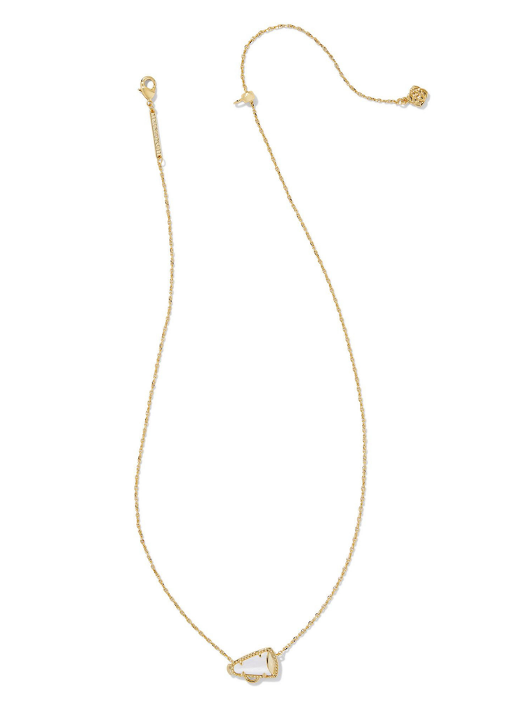 Kendra Scott Cheer Short Pendant Necklace - Gold/White Mother of Pearl