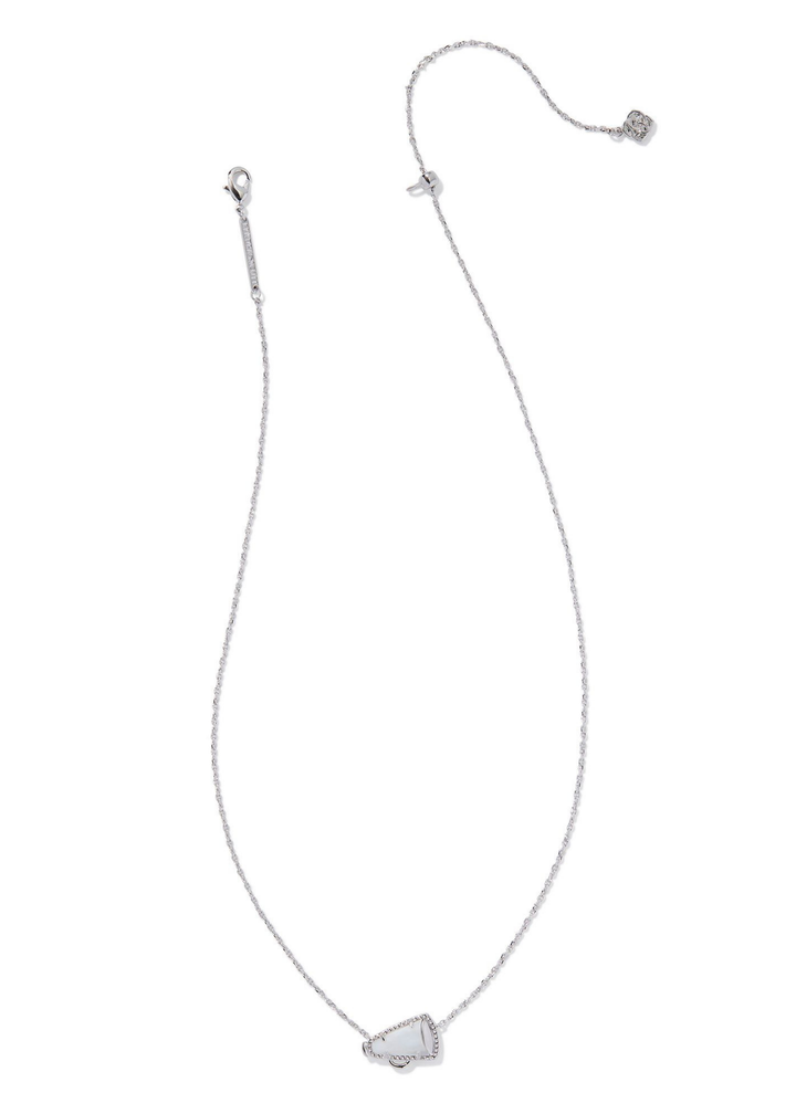 Kendra Scott Cheer Short Pendant Necklace - Rhodium/White Mother of Pearl