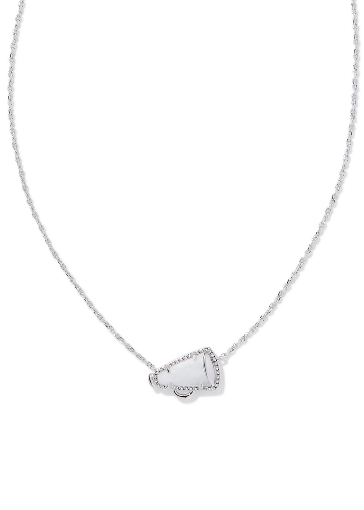 Kendra Scott Cheer Short Pendant Necklace - Rhodium/White Mother of Pearl