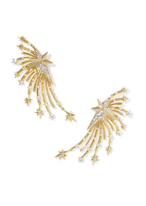 Kendra Scott Firework Statement Earrings - Gold/White Crystal