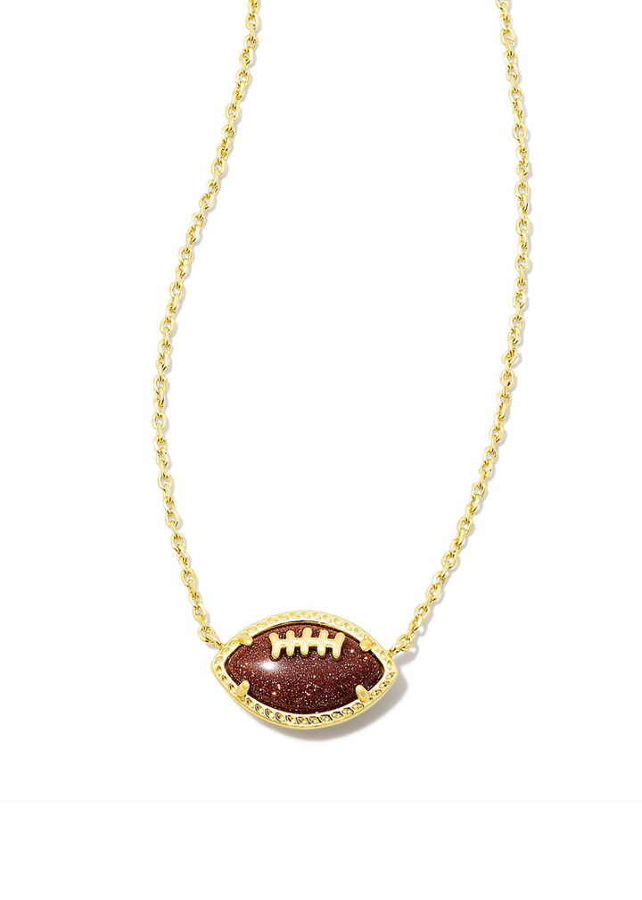 Kendra Scott Football Short Pendant Necklace - Gold/Orange Goldstone