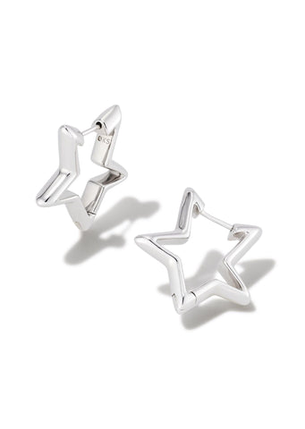 Kendra Scott Star Huggie Earrings - Rhodium
