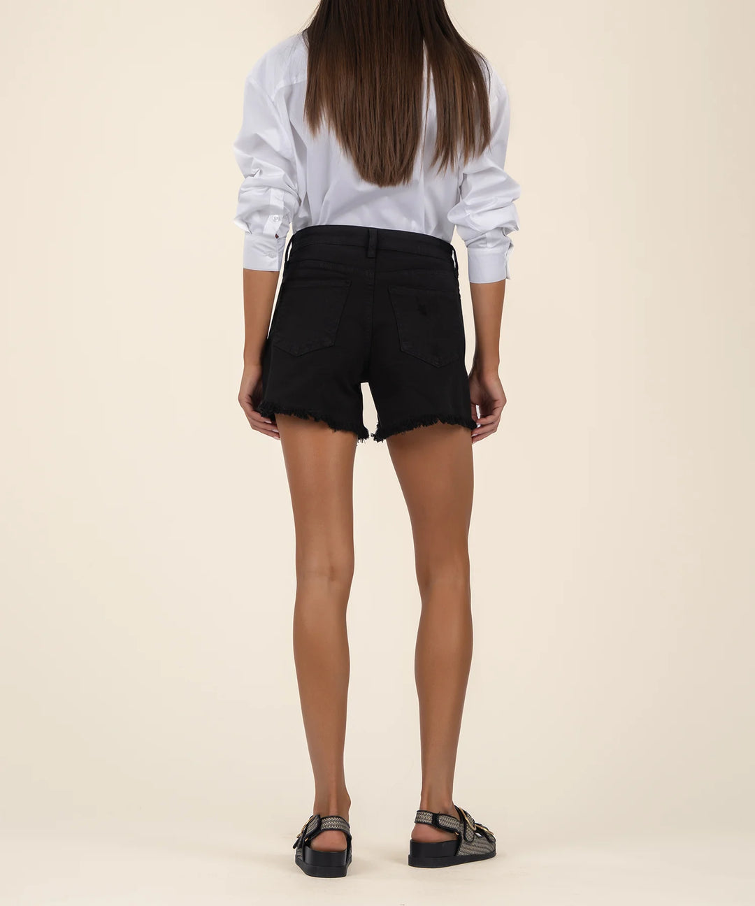 Kut From the Kloth Jane High Rise Long Shorts - Black