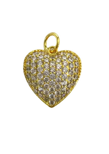Allison Avery  Puff Heart Charm - Gold