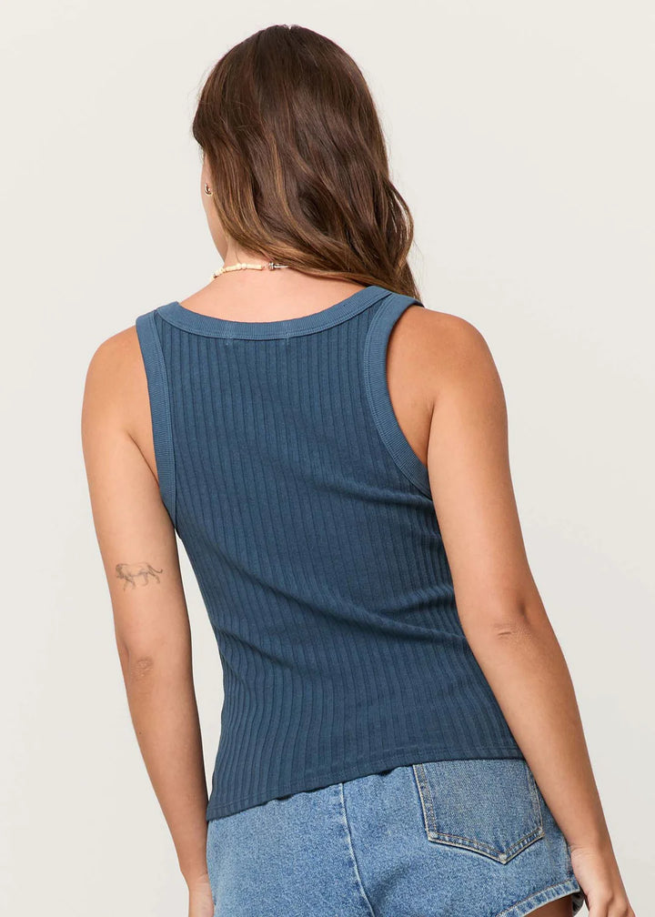 Project Social T Cooper Sweater Rib Tank - Blue Pine