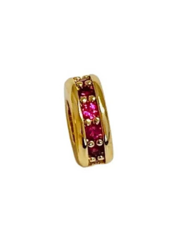 Spacer Bead - Gold/Ruby