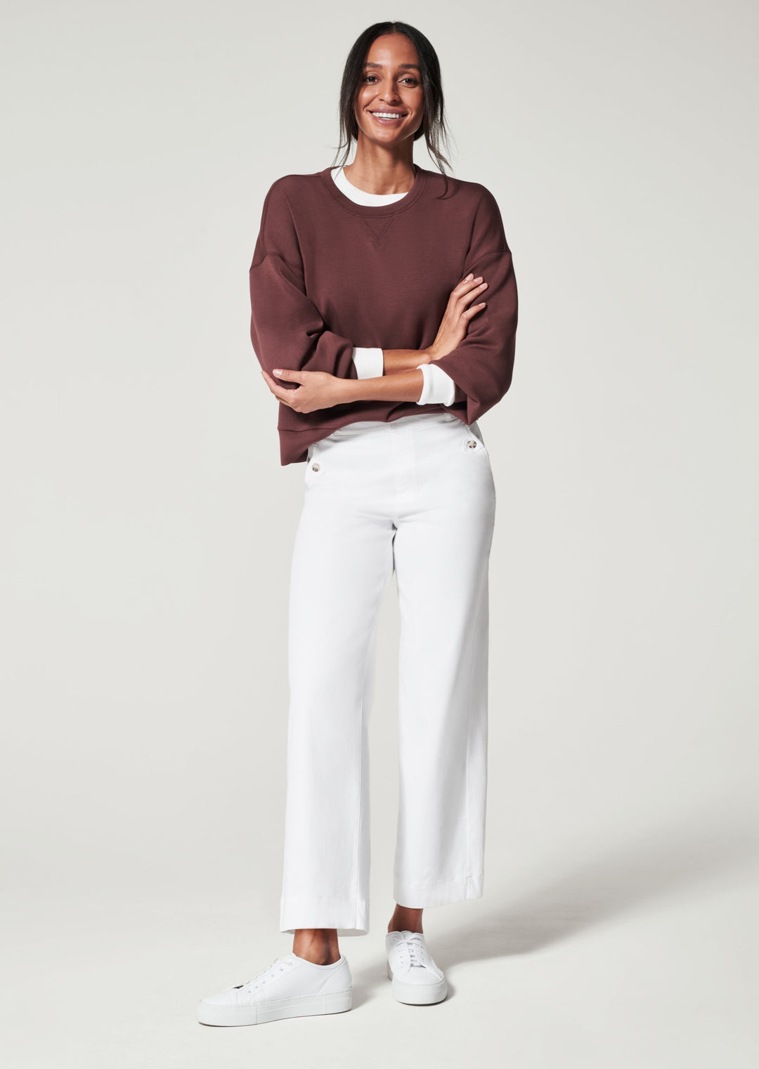 Spanx Stretch Twill Cropped Wide Leg Pant