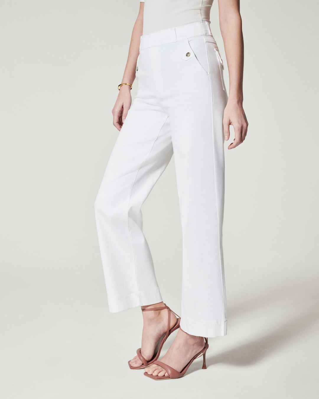 Spanx Stretch Twill Cropped Wide Leg Pant