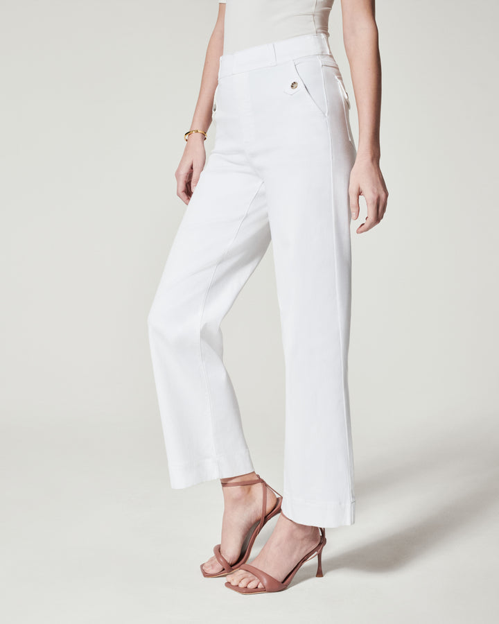 Spanx Stretch Twill Cropped Wide Leg Pant