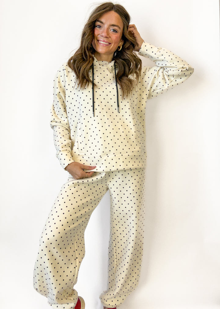 Gemma Polka Dot Sweatsuit - Ivory